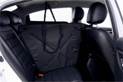 Автогамак для перевозки собак Happy Dog Premium, 2/3 заднего сиденья, черный – фото 3