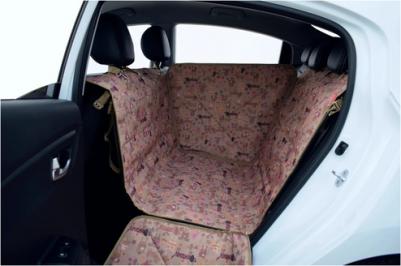 Автогамак для собак Happy Dog Premium, 2/3 заднего сиденья, черный с красным – фото 1