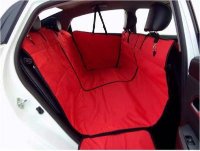 Автогамак-трансформер Happy Dog Premium, заднее сиденье, серый с красным – фото 1