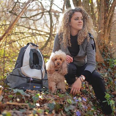 Рюкзак для собак Kangoo L, серый (полиэстэр) 41,5х20х43см – фото 6