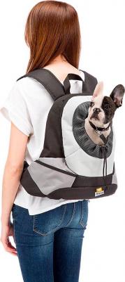 Рюкзак для собак Kangoo SM, серый (полиэстэр) 37х16х36,5см – фото 7