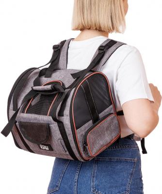 Рюкзак для кошек и собак мелкого размера, 35x23x28 см, серый 4680368242159 – фото 5