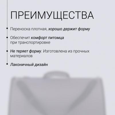 Сумка-переноска для кошек и собак мелких пород Хард, XL, 51х30х32 см, серая – фото 6