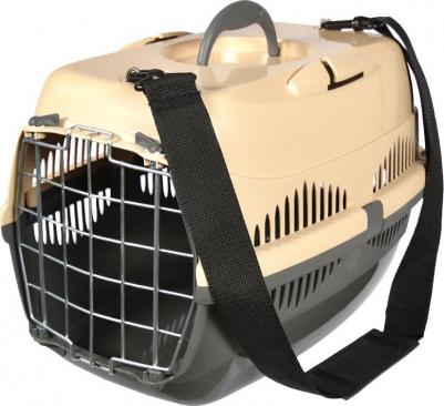 Переноска Спутник-1 43x29x27,5 см с наплечным ремнем бежево-серая – фото 1