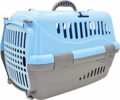 Переноска для животных Турне M с пластиковой дверцей 48*32*32 см, фиолетовая 4680266031534 – фото 2