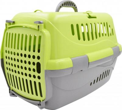 Переноска для животных Турне M с пластиковой дверцей 48*32*32 см, зеленая – фото 7