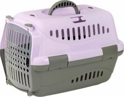 Переноска Турне фиолетовая с прозрачной пластиковой дверцей, M: 48х32х32 см – фото 2