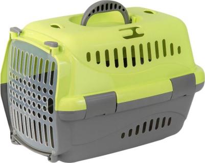 Переноска Турне зеленая с прозрачной пластиковой дверцей M: 48х32х32 см – фото 7