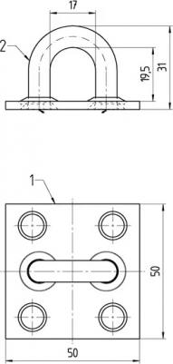 Навеска безопасная для навесного замка Gah Alberts 50x70x155 мм – фото 2