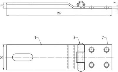 Навеска безопасная для навесного замка Gah Alberts 50x70x155 мм – фото 4