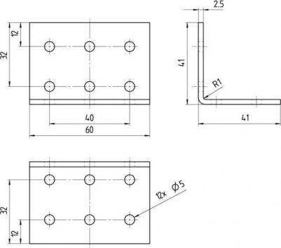 Уголок равносторонний нержавеющая сталь KUR 40x40x60x2 – фото 1