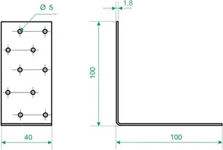 Крепежный равносторонний крепежный уголок 46428 – фото 9