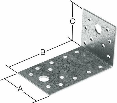 Уголок крепежный асимметричный 65х130х50 мм KUAS белый цинк – фото 2