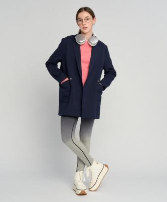 Пиджак оверсайз двубортный с лацканами синий (146) – фото 4