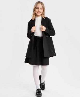 Пиджак оверсайз двубортный с накладными карманами черный (164)