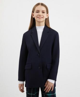 Жакет с карманами синий для девочки, 140, 224GSGC1901