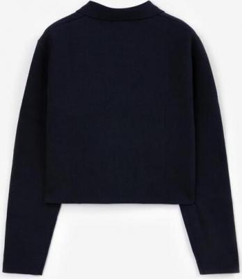 Жакет вязаный с застёжкой на металлические пуговицы синий для девочки 4630057419164 – фото 2