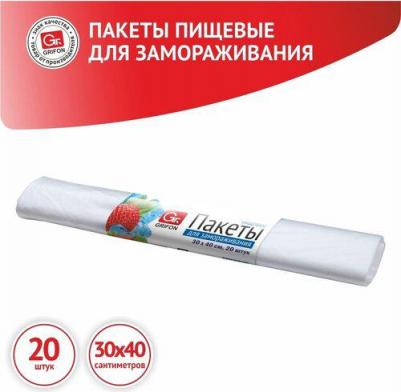 Пакеты для заморозки 6л, 40*30см, 18мкм, 20шт/рулон, 101-053