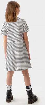 Платье белое с принтом в полоску (128) – фото 1