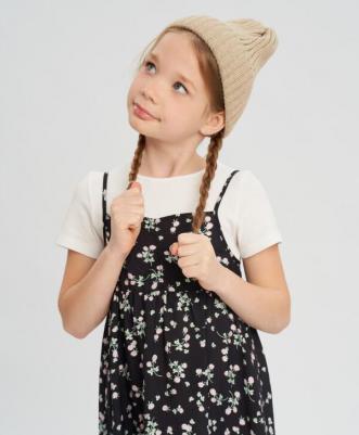 Платье, хлопок, флористический принт, размер 122, мультиколор