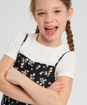 Платье, хлопок, флористический принт, размер 128, мультиколор – фото 11