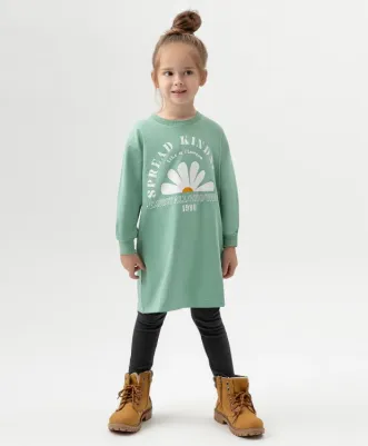 Платье из плотного трикотажа с принтом зеленое 222BBGMC50014800 р.104