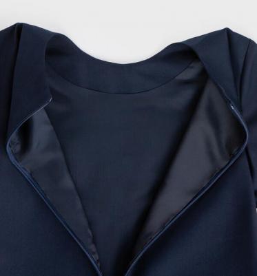 Платье с отрезной плиссированной юбкой синее (122) – фото 3