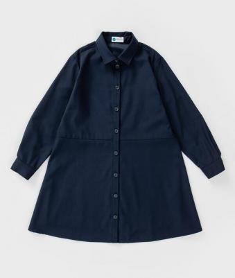 Платье с отрезной юбкой-трапецией синее (152) – фото 3