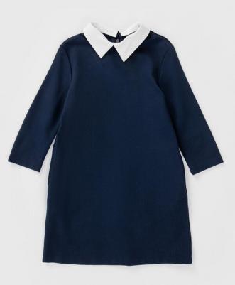 Платье с прорезными карманами синее (164) – фото 6