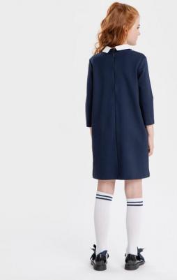 Платье с прорезными карманами синее, 170, 224BBGS50031000 – фото 2