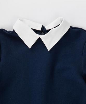 Платье с прорезными карманами синее, 170, 224BBGS50031000 – фото 4