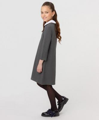 Платье со съемным воротником серое (146) – фото 4