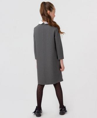 Платье со съемным воротником серое (164) – фото 6