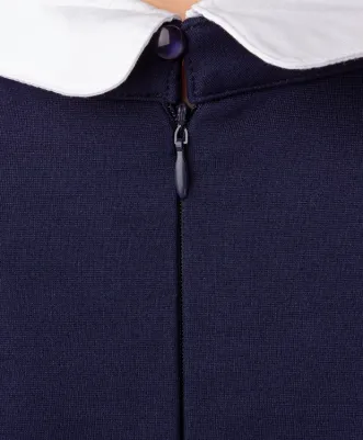 Платье со съемным воротником темно-синее (134) – фото 2