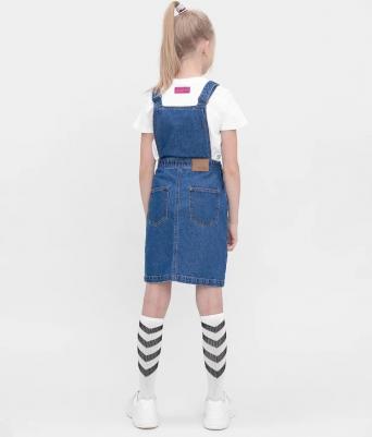 Сарафан детский 122BBGJC2503D200 цв. синий р. 134 – фото 5