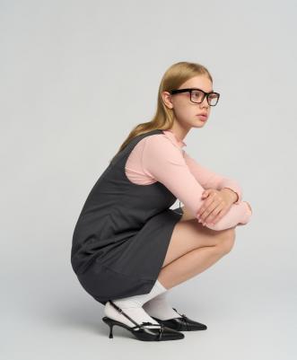 Сарафан детский 222BBGS25010100 цв. серый р. 152 – фото 10