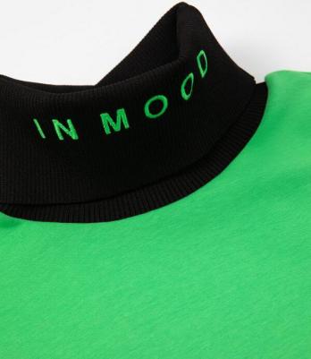 Платье оверсайз трикотажное с длинным рукавом зелёное, 146, 22409GJC5002 – фото 2