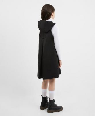 Платье текстильное с капюшоном чёрное для девочки, 164, 224GSGJC2501 – фото 4