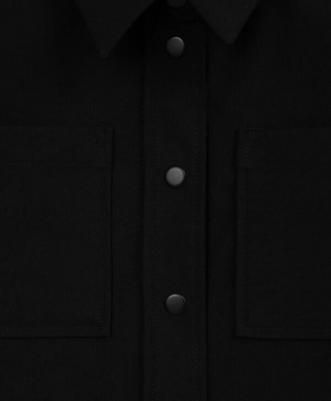 Платье текстильное с накладными карманами чёрное для девочки, 146, 224GSGJC2502 – фото 2