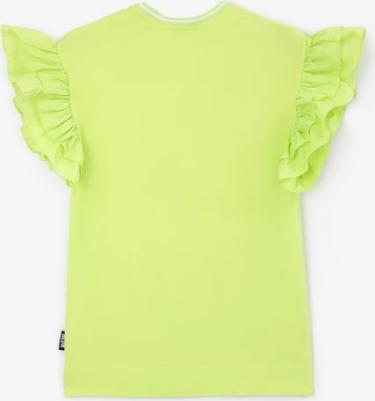Платье трикотажное яркое с короткими рукавами-воланами салатовое для девочек 4630057388958 – фото 5