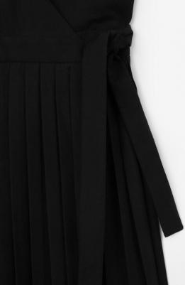 Сарафан текстильный с запахом черный для девочки, 164, 224GSGC2504 – фото 1