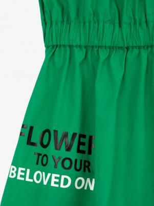 Сарафан яркий из поплина зеленый для девочек (104) – фото 4