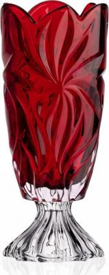 Ваза Aurum-Crystal Flora red на ножке 36.5 см