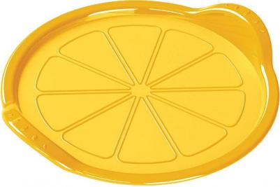 Поднос круглый пластиковый 285х260 мм бежевый – фото 7