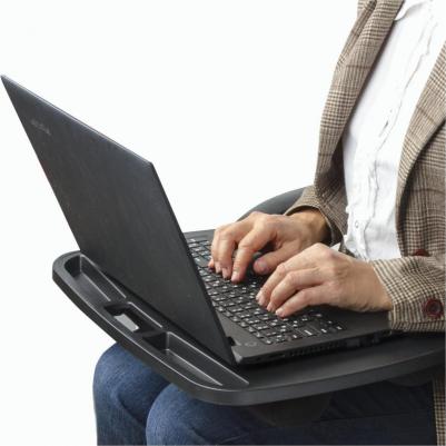 Подставка-столик с мягкими подушками, для ноутбука и творчества, 480х335 мм, черный – фото 2