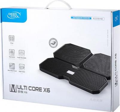 Подставка для ноутбука MULTI CORE X6, 15.6", 380х295х24 мм, 2хUSB, вентиляторы 4 х 900г, черный [multicorex6] – фото 3