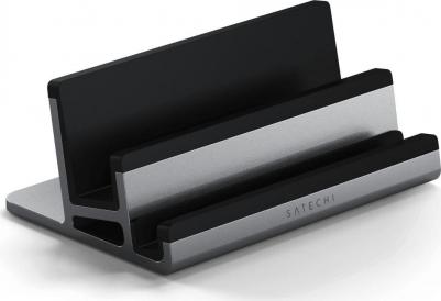 Настольная двойная подставка Dual Vertical Laptop Stand для ноутбуков и планшетов серый космос