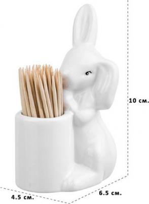 Вазочка под зубочистки "Зайчик", с зубочистками, 6,5x4,5x10 см – фото 1