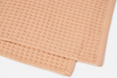 Полотенце вафельное 100*150 бежевое банное домашнее пляжное 100% хлопок банная простынь – фото 3