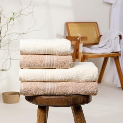 Набор полотенец махровых Striped Бежевый молочный – фото 2